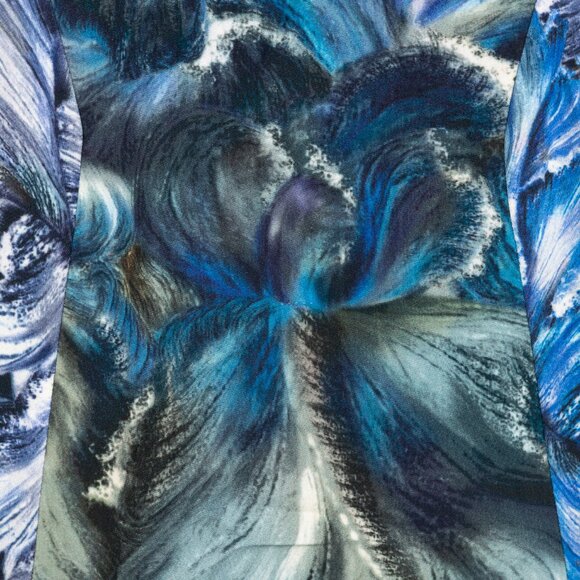 Peter Pilotto K Blue & Black Abstract Printed Crepe Handkerchief-Hem Skirt - Picture 7 of 12